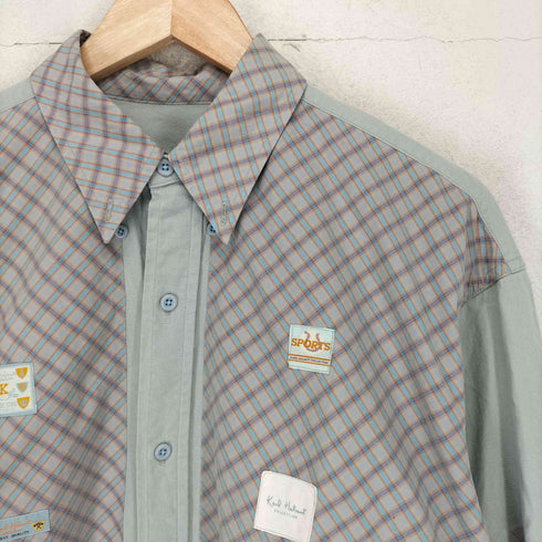 カールヘルム Karl Helmut ワッペン付き チェック ボタンダウンシャツ メンズ JPN:M