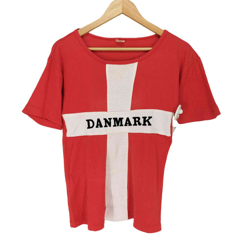 DANMARK 国旗モチーフ Tシャツ 袖裾シングル メンズ JPN:S