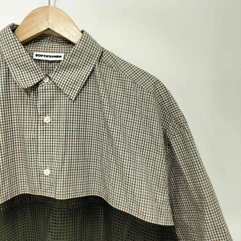 ソフトハイフン SOFTHYPHEN MESH SWITCHED PULLOVER S/S SHIRT メッシュ切替 プルオーバー 半袖シャツ メンズ JPN:2