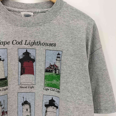 デルタ DELTA 00s 灯台 アートプリントクルーネック 半袖Tシャツ メンズ L