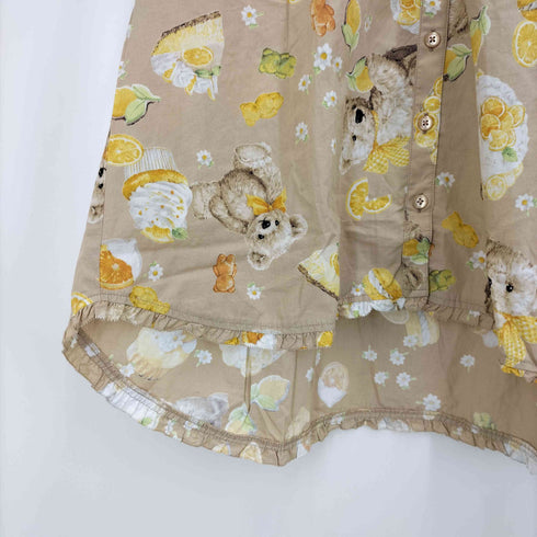 ピンクハウス PINK HOUSE 24AW ハニーレモン テディ プリント フード ブラウス レディース FREE