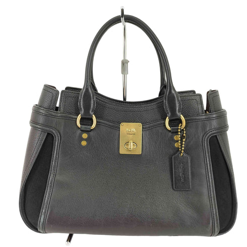 コーチ COACH レザー スウェード ハンドバッグ レディース