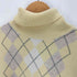 LEMIORE CASHMERE カシミヤ100% タートルネック アーガイル柄 ニット レディース JPN:L