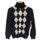 LEMIORE CASHMERE カシミヤ100% タートルネック アーガイル柄 ニット レディース JPN:L