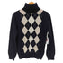 LEMIORE CASHMERE カシミヤ100% タートルネック アーガイル柄 ニット レディース JPN:L
