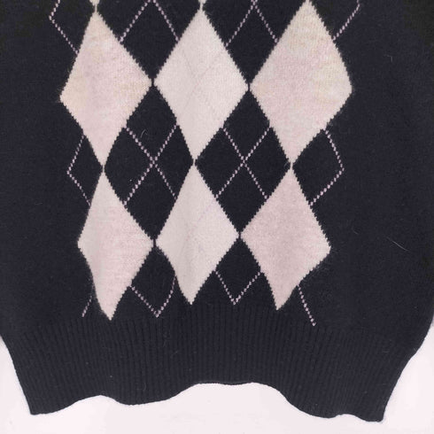 LEMIORE CASHMERE カシミヤ100% タートルネック アーガイル柄 ニット レディース JPN:L