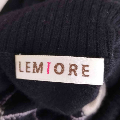 LEMIORE CASHMERE カシミヤ100% タートルネック アーガイル柄 ニット レディース JPN:L