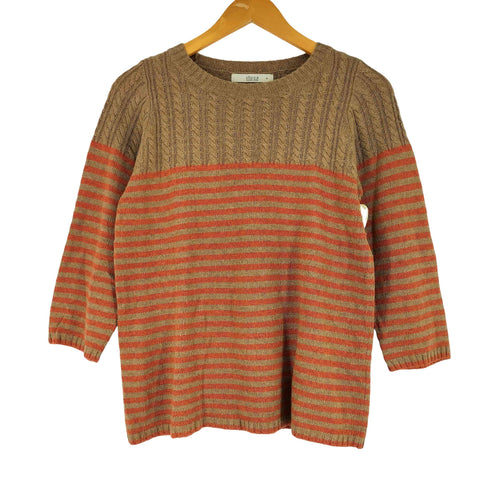 グローバルワーク GLOBAL WORK CASHMERE&ANGORA カシミヤ混 アンゴラ混 ボーダー ニット レディース JPN:M