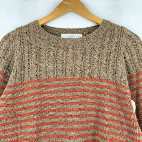 グローバルワーク GLOBAL WORK CASHMERE&ANGORA カシミヤ混 アンゴラ混 ボーダー ニット レディース JPN:M