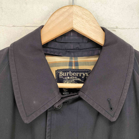バーバリーズ BURBERRYS 裏地チェック 比翼ステンカラー ハーフコート メンズ