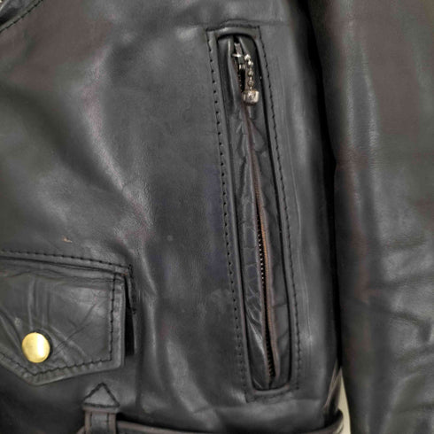 AERO LEATHER フロントクウォーター ホースハイド レザー ダブル ライダース ジャケット メンズ US:34
