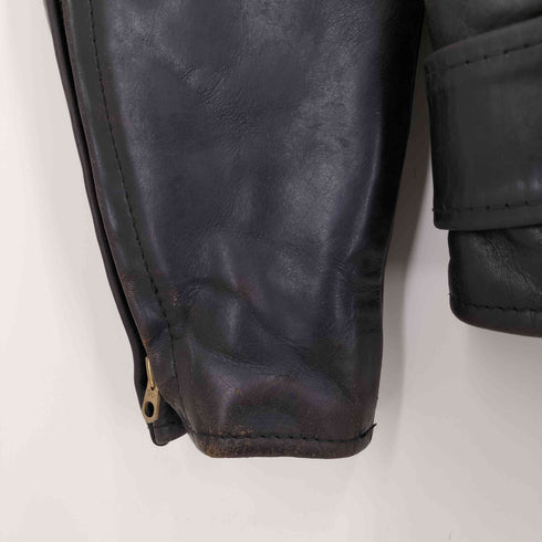 AERO LEATHER フロントクウォーター ホースハイド レザー ダブル ライダース ジャケット メンズ US:34