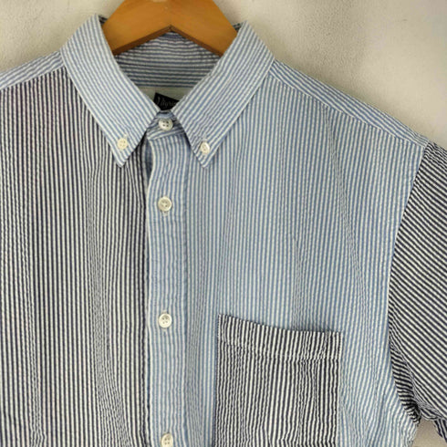 ピルグリムサーフプラスサプライ Pilgrim Surf+Supply シアーサッカー ストライプ柄 半袖 BDシャツ メンズ JPN:S