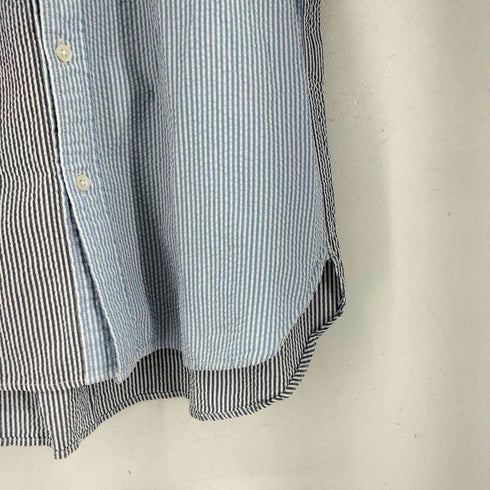 ピルグリムサーフプラスサプライ Pilgrim Surf+Supply シアーサッカー ストライプ柄 半袖 BDシャツ メンズ JPN:S