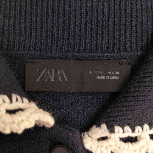 ザラ ZARA 26SS ピーターパンカラーニットジャケット レディース import:L