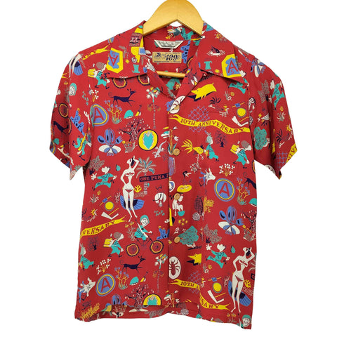 サンサーフ SUN SURF SPECIAL EDITION ONE PUKA PUKA 半袖 レーヨン アロハシャツ メンズ JPN:XS