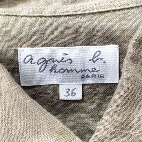 アニエスベー agnes b. ロングスリーブ リネンシャツ メンズ