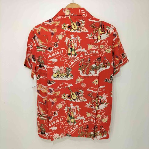 フラットヘッド FLAT HEAD Palms Label 総柄 レーヨン アロハシャツ メンズ JPN:XS
