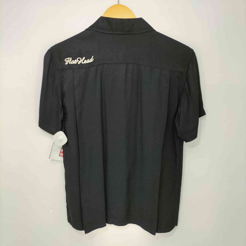 フラットヘッド FLAT HEAD Black Mint レオパード 開襟 オープンカラー シャツ 半袖 メンズ JPN:S