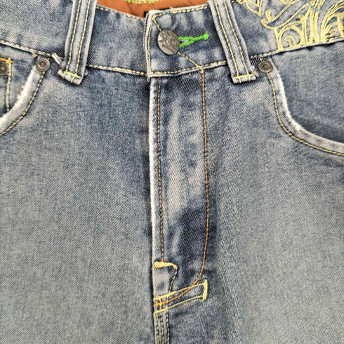 RUSTY ラスティ 刺繍 デザイン デニム ショーツ Y2K レディース 28