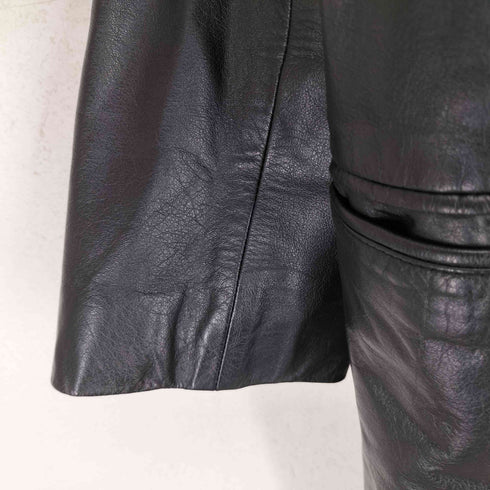 cow leather カウレザー 牛革 レザー ダブルブレスト ロングコート メンズ M