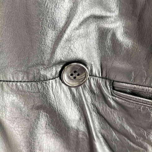 cow leather カウレザー 牛革 レザー ダブルブレスト ロングコート メンズ M