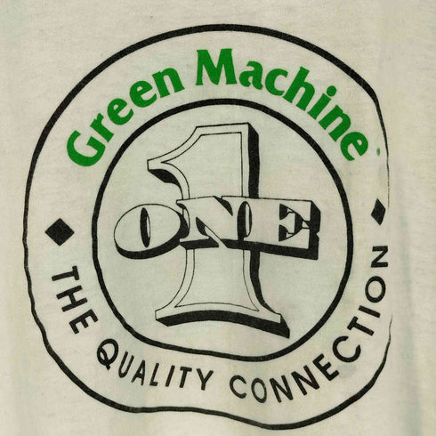 80-90S USA製 SCREEN STARS BESTボディ GREEN MACHINE 1 ONE プリント シングルステッチ S/S クルーネック Tシャツ メンズ import:L