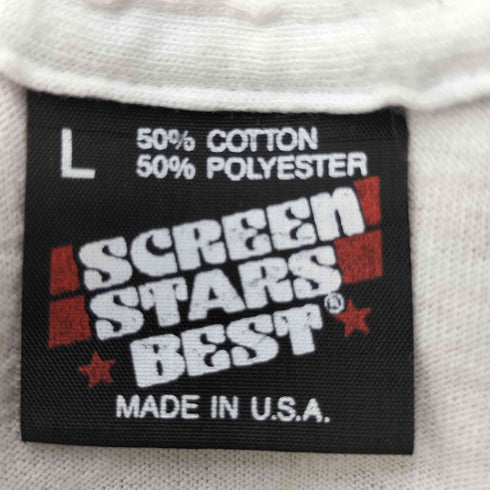 80-90S USA製 SCREEN STARS BESTボディ GREEN MACHINE 1 ONE プリント シングルステッチ S/S クルーネック Tシャツ メンズ import:L