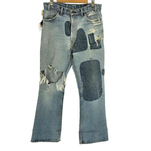 リーバイス Levis 80S USA製 646 ボタン裏 532 刻印 オレンジタブ パッチワーク ベルボトム ダメージ デニムパンツ メンズ