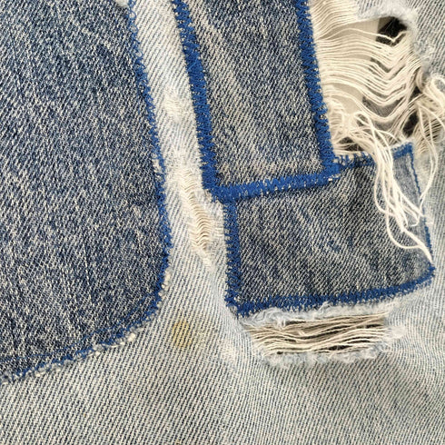 リーバイス Levis 80S USA製 646 ボタン裏 532 刻印 オレンジタブ パッチワーク ベルボトム ダメージ デニムパンツ メンズ