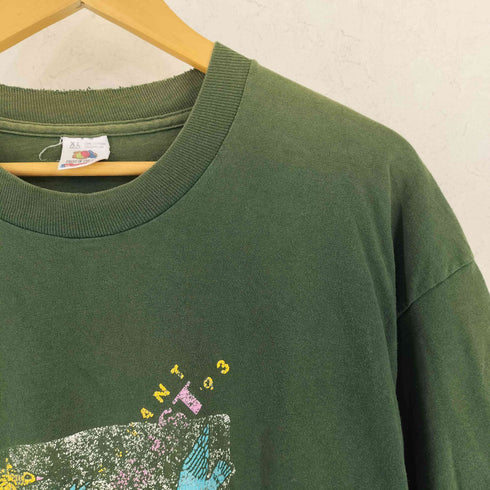 フルーツオブザルーム FRUIT OF THE LOOM 90s USA製 鳥 プリント フェード 半袖 Tシャツ メンズ XL