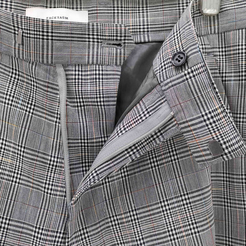 ファセッタズム FACETASM CHECK PANTS 変形 チェック ワイド トラウザー スラックス パンツ メンズ JPN:3