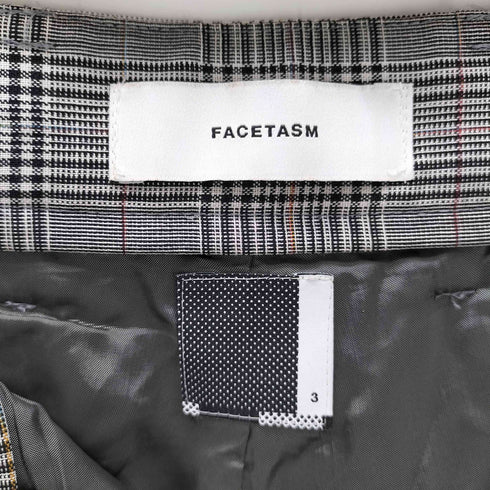 ファセッタズム FACETASM CHECK PANTS 変形 チェック ワイド トラウザー スラックス パンツ メンズ JPN:3