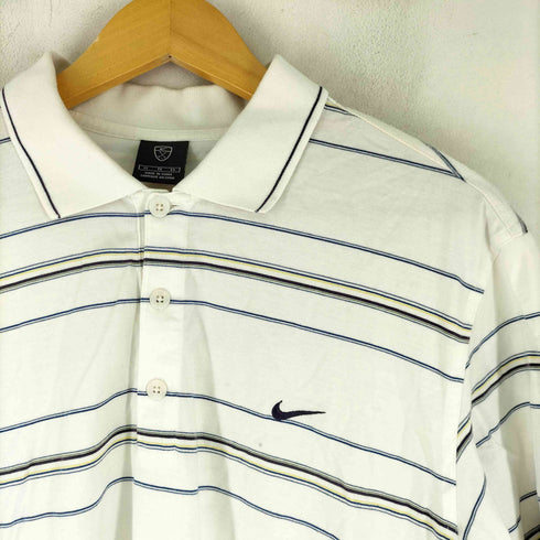 ナイキゴルフ NIKE GOLF スウッシュ刺繍 ボーダー 半袖 ポロシャツ メンズ JPN:XL