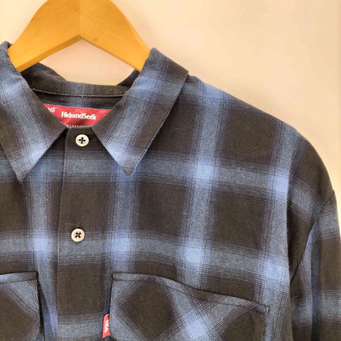 ハイドアンドシーク HIDE AND SEEK 23AW Ombre Check L/S Shirt オンブレチェック 長袖 シャツ メンズ M