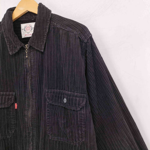 ビューグルボーイ Bugle Boy 90s Gold Crest 太畝 コーデュロイ ジップアップ シャツジャケット メンズ import:L