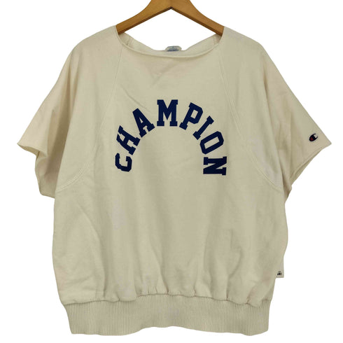 チャンピオン Champion フロントロゴプリント ボートネック ラグランスウェット 半袖 Tシャツ レディース JPN:M