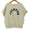 チャンピオン Champion フロントロゴプリント ボートネック ラグランスウェット 半袖 Tシャツ レディース JPN:M