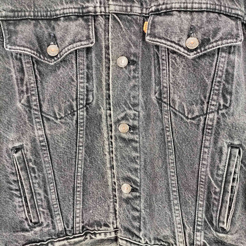 リーバイス Levis 80-90s 57507 ボタン裏43 オレンジタブ 先染め ブラック デニムジャケット メンズ M