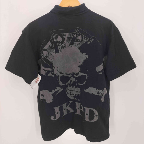 JKPD ジャンキーパラダイス ロゴ 刺繍 スカル トランプ 大判プリント ポロシャツ メンズ JPN:L