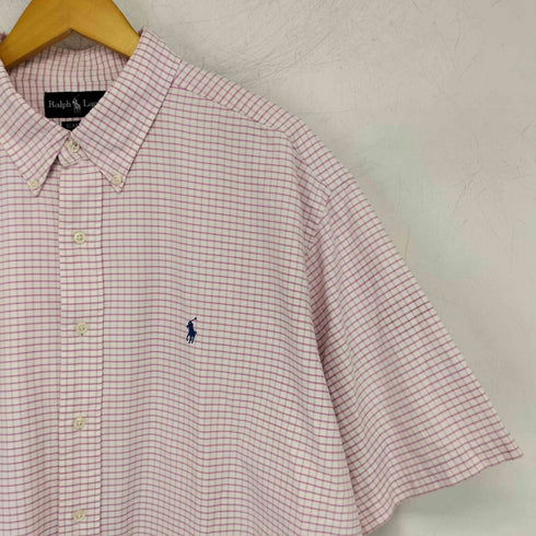 ラルフローレン RALPH LAUREN CLASSIC FIT ポニー刺繍 チェック柄 半袖シャツ メンズ XXL