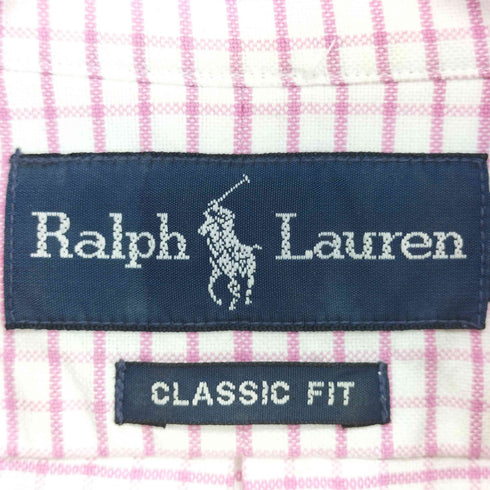 ラルフローレン RALPH LAUREN CLASSIC FIT ポニー刺繍 チェック柄 半袖シャツ メンズ XXL