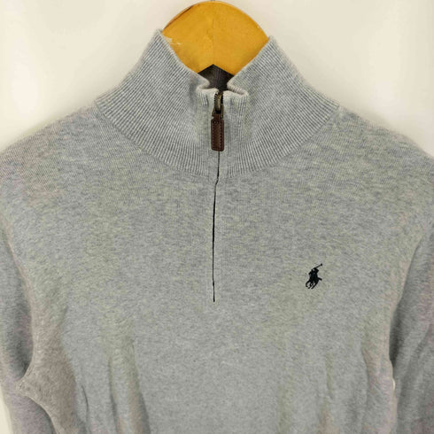 ポロラルフローレン POLO RALPH LAUREN PIMA COTTON ポニー刺繍 ハーフジップ コットン ニット メンズ import:XS
