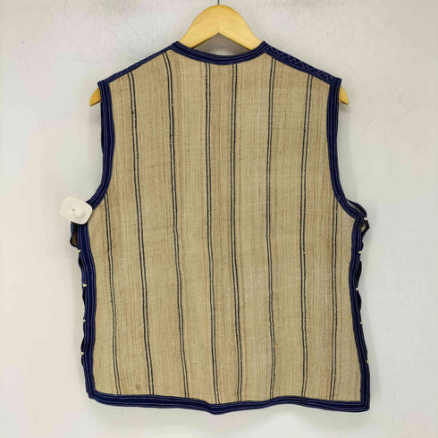 vintage チャイナボタンリネンベスト メンズ