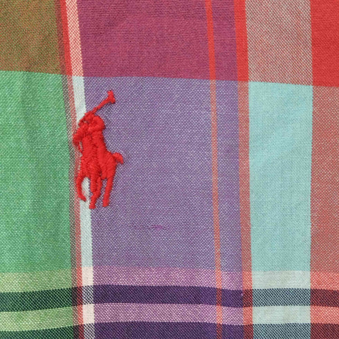 ラルフローレン RALPH LAUREN classic fit ボタンダウン マドラスチェックシャツ メンズ import:M