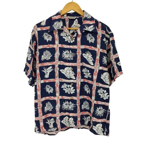 navy flag レーヨンアロハシャツ メンズ