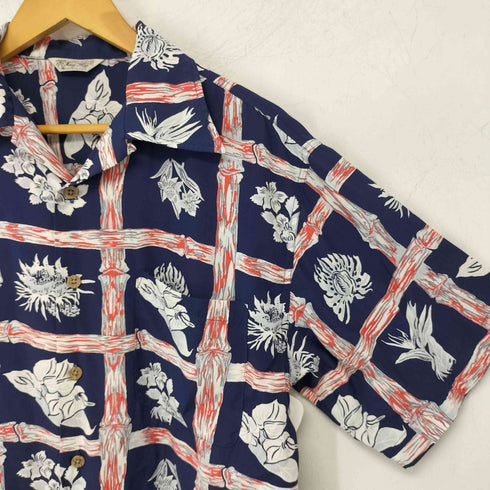 navy flag レーヨンアロハシャツ メンズ