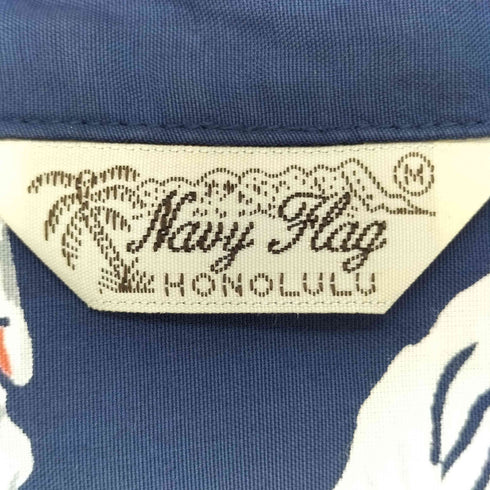 navy flag レーヨンアロハシャツ メンズ