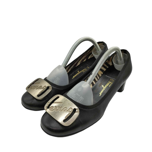 マイフェラガモ My Ferragamo MADE IN ITALY イタリア製 メタル バックル フラット パンプス レディース 7C