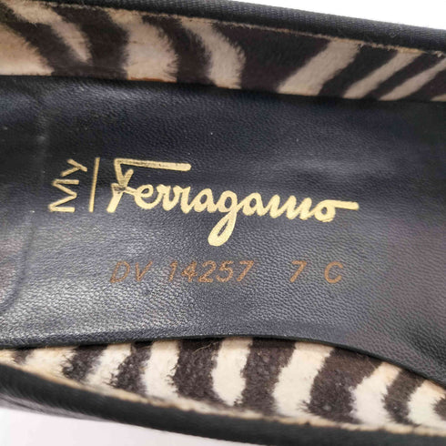 マイフェラガモ My Ferragamo MADE IN ITALY イタリア製 メタル バックル フラット パンプス レディース 7C